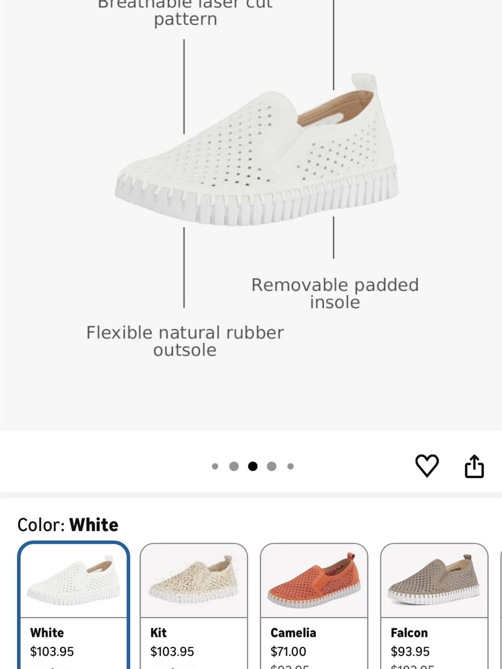 Ilse Jacobsen White Perforated Slip-On Sneakers